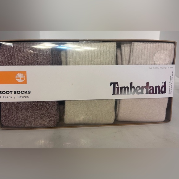 Timberland Accessories - Timberland Womens Boot Socks Size 6.5 - 9.5 Burgundy,off white,Beige 3 Pairs NEW